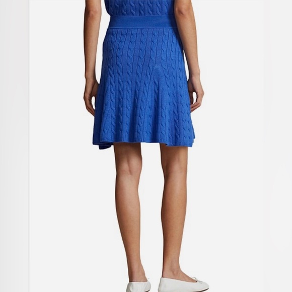 Ralph Lauren NWOT Cable Knit Wool-Cashmere Skirt | Large | Blue - Picture 3 of 8